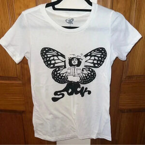 OLIVIA RODRIGO White Merch Sour Butterfly Short Sleeve S